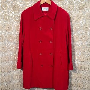 Hannah Red Double-Breasted Women's Coat-Made in Canada